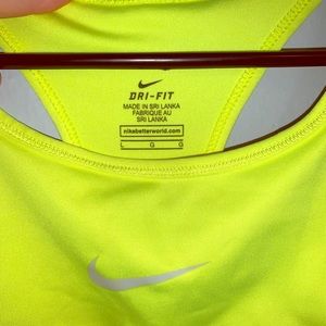 NIKE highlighter yellow, medium impact sports bra